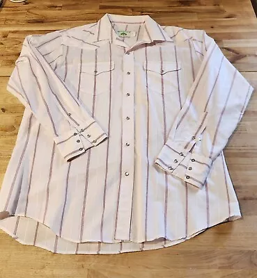 VTG Mesquite Men's Striped XL  Niver Western Wear Pearl Snap Shirt  Long Sleeve • $26