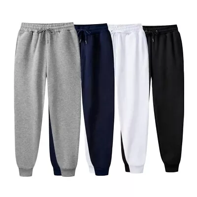 New Men Sports Pants Casual Fashion Gym Sport Trousers Fleece Jogger Sweatpants • £8.79