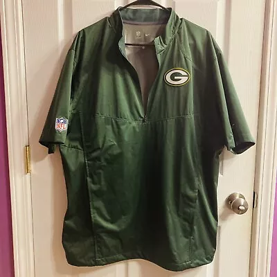 Nike On Field Apparel Green Bay Packers Short Sleeve Pullover Windbreaker Large • $21.99