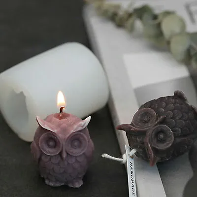 $10.95 • Buy Halloween Handmade 3D Silicone Owl Bird Candle Resin Mold For Soap Wax DIY Mould