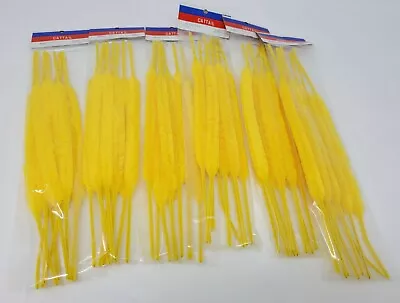 Lot 6 Packs Vintage Yellow Gold 6  Cattail Chenille Stems Craft Pipe Cleaners  • $19.99