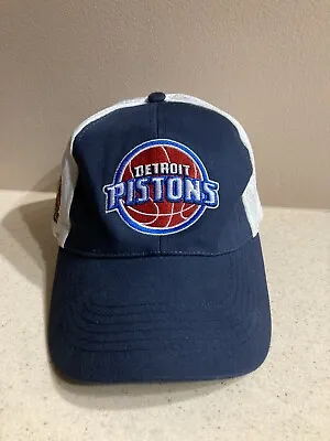 Rare Vintage Detroit Pistons Bd’s Mongolian Grill Fitted Cap Hat Navy & White • $10