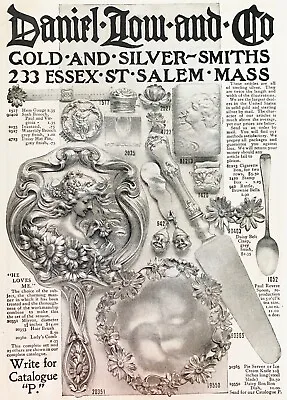 1902 DANIEL LOW Gold&Silver Smiths Vtg Print Ad~Palmer Cox Rattle Brownie Bells+ • $24.95