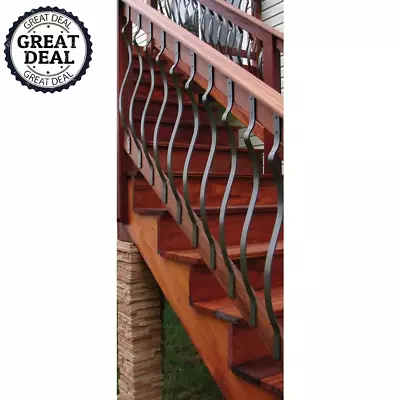 Black Aluminum Contour Deck Porch Railing Baluster Wood Composite Powder Coated • $113.99