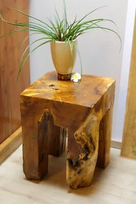 £151.44 • Buy Root Wood Side Table Solid Stool Teak Tree Trunk Solid Wood Table Root