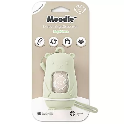 Moodie Teddy Bear Disposable Diaper Bag Dispenser (GREEN) • $11.95