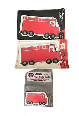 Vintage 1991 Shapes Etc. Red Fire Truck Ladder Notepad Bundle Lot SEALED • $18