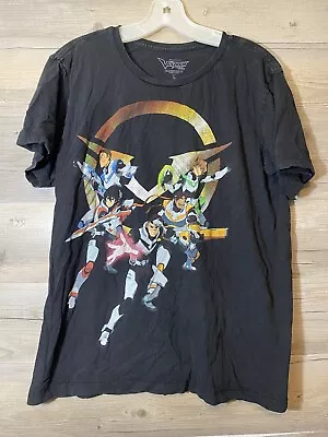 Mens 2017 Dreamworks Voltron Legendary Defender Black Graphic T Shirt Size Large • $12.49