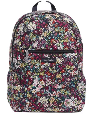 NWT Vera Bradley Quilted Floral Cotton Backpack Bookbag Itsy Ditsy Retail $70 • $49.99