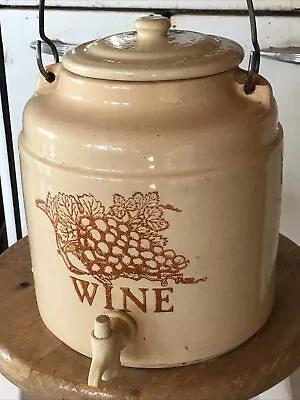 Antique Wine Ceramic Water Crock Dispenser 144 Oz • $55