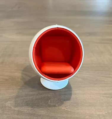 1:12 Scale Red Ball Chair Miniature Mid Century Modern Egg Chair  Dollhouse • $44