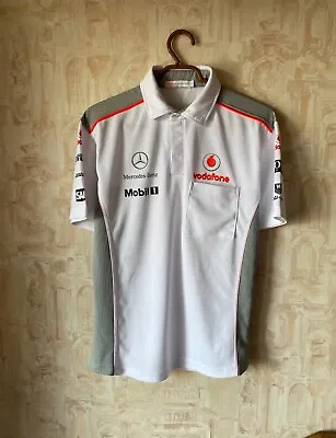 McLaren Mercedes Benz Vodafone F1 Formula 1 Racing Polo Shirt Jersey White - M • $35