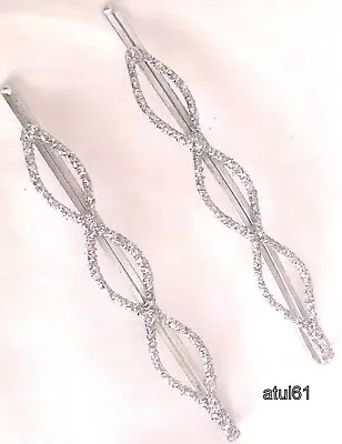 £2.99 • Buy Silver Glitter Wavy Hair Grips Kirby Bobby Pins/slides Clips Fashion Accessories