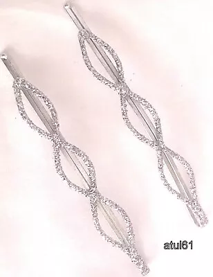 Silver Glitter Wavy Hair Grips Kirby Bobby Pins/slides Clips Fashion Accessories • £2.99