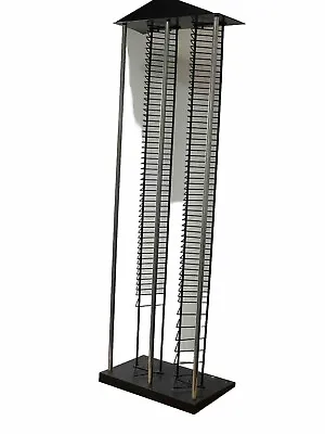 Solid Black Metal CD Storage Rack Holds 128 CDs Missing Shelfs Sturdy CD Holder • £25