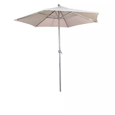 2m Lightweight Aluminium Garden Parasol With Crank & Tilt Mechanism In Cream • £20.95