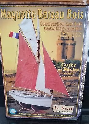 Maquette Bateu Bois Rigel  Cotre De Peche  1/20 Scale Sailing  Ship Model Kit • $40