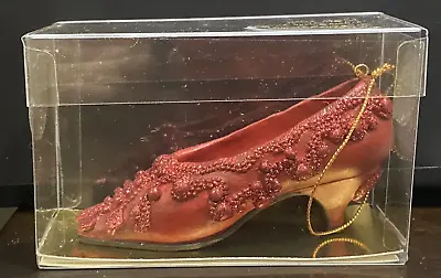 VTG Metropolitan Museum Of Art Christmas Shoe Ornament Red Dior Jeweled Pump ‘99 • $59.95