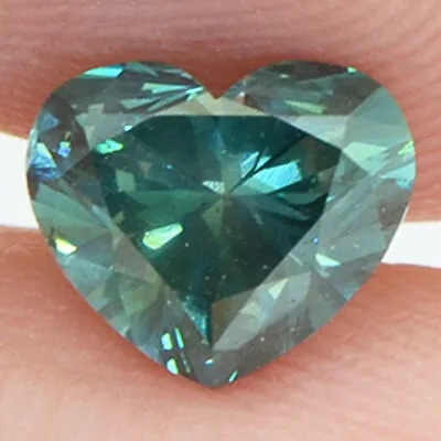$1665 • Buy Heart Shape Diamond Loose Fancy Green 1.08 Carat VS2 Certified Natural Enhanced