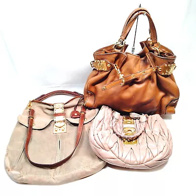 Miu Miu Hand Bag  Hand Bag Shoulder Bag 3 Set Pinks Leather 3750484 • $3.25