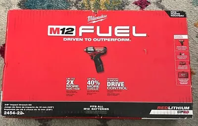 Milwaukee (2454-22) M12 FUEL 3/8  Impact Wrench Kit - BRAND NEW FACTORY SEALED! • $187