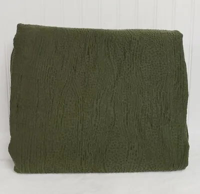 West Elm TENCEL & Cotton Matelasse King Duvet Cover Dark Olive Green  • $129