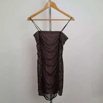 Miss Selfridge Dress Size 8 Womens Black Ruched Mini Cami Party BNWT -WRDC • $9.93