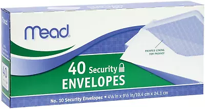 Mead #10 Envelopes Security Printed Lining for Privacy Gummed Closure All-Pur • $8.43