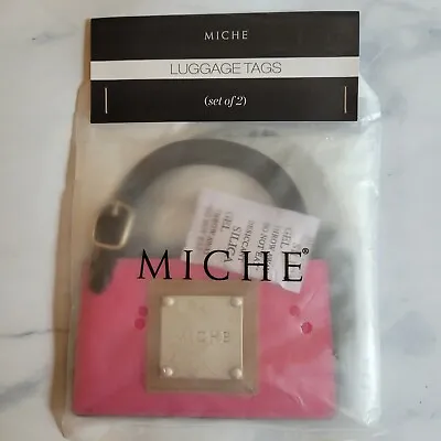 Miche  Luggage Tags Set Of 2 Pink &  Black & White New In Package Identification • $9.99