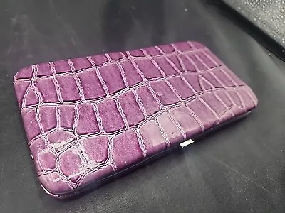 Purple Alligator Organizer  Mundi Womens Wallet PUSH Button • $15.99