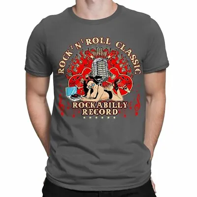 £9.95 • Buy Rockabilly Pinup Mens T-Shirt Rock N Roll Classic