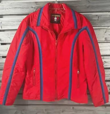 Vintage 80s Innsbruck Austria Red Ski Snowboard Puffer Jacket Mens 44 Unisex • $20.09