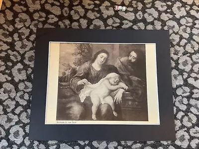 Antique Mounted Art Print Dated 1887    Quality Artwork By VAN DYCK • $25.89