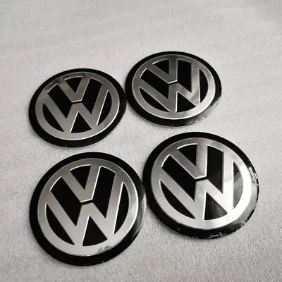 $13.58 • Buy 4PCS Wheel Center Hub Caps LOGO Sticker 65mm Black FIit For  Emblem Badge Logo