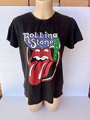 THE ROLLING STONES Graphic T Shirt Vintage Style Distressed Black Size S BNWT • $20