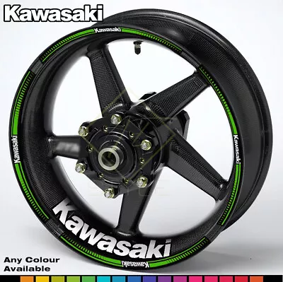 KAWASAKI Motorcycle Wheel Decals Rim Stripes Stickers Ninja H2 Z Versys KLX • £15.49