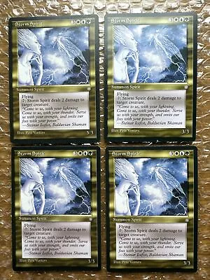 Set Of 4 MTG Storm Spirit Ice Age Rare Near Mint NM One Has Misprint See Pics!! • $8