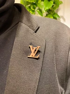 Vintage Sized Louis Vuitton LV Brooch Lapel Pin - Rose Gold • $45.98