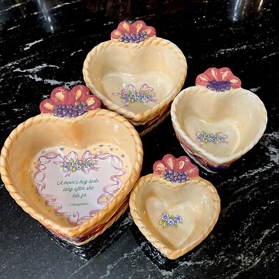 TempTations Nesting Measuring Cups Mother's Heart Set Of 4 “A Mothers Hug Last” • $14.99