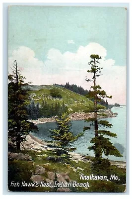 C1910's Vinalhaven Maine ME First Hawk's Nest Indian Beach Antique Postcard • $9.98