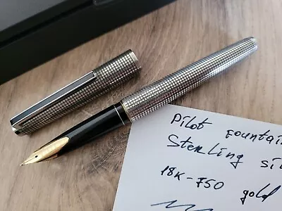 Vintage PILOT Custom Sterling Silver Fountain Pen - Gold 18K-750 Nib • $200