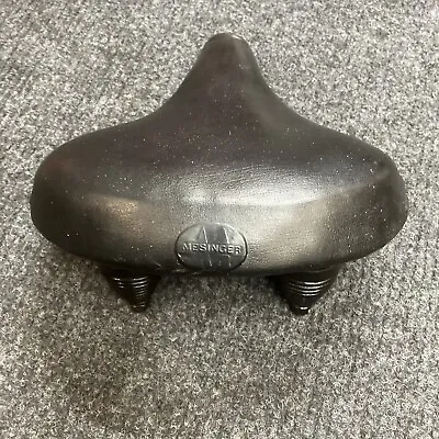 Vintage Schwinn  Black Mesinger Bicycle Seat Fits Balloon Tire Klunker Cruiser • $49.95