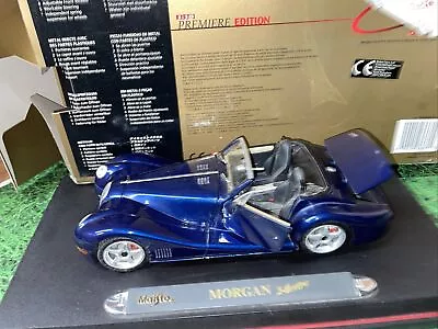 Maisto Premiere Edition 1/18 Scale Morgan Aero 8 In Blue Boxed Diecast Model • £12