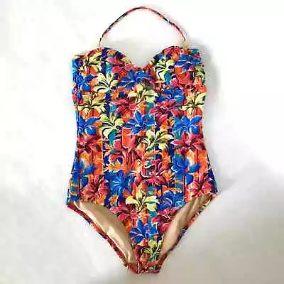 NEW J.CREW Tropical Floral One Piece Swimsuit Size 6 • $33