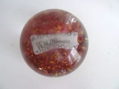 Late 1800's MILLVILLE Glass Name Plaque PAPERWEIGHT W/ FRIT Antique • $35.10