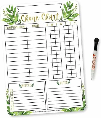 Gold Greenery Family Chore Chart For Adults Magnetic Chore Chart For Teens... • $19.99