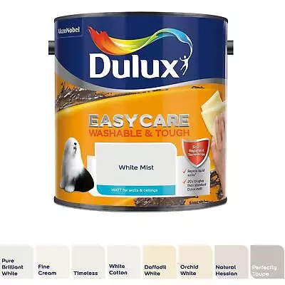 £33.99 • Buy Dulux Paint Cream Or White Easycare Washable & Tough Matt Emulsion 2.5 Litres