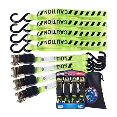 Heavy Duty High Visibility Tie Down Ratchet Strap 20 Ft. 2200 LB 4 Pack • $32