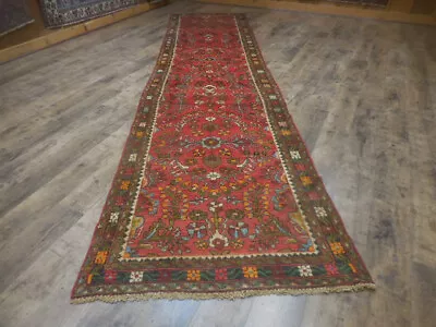 Turkish Vintage RugFarmhouse Oriental Hand Made Geometric Rug 3.3x13.5 Ft • $0.99