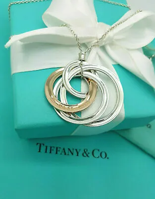 £487.99 • Buy Tiffany & Co. RARE 1837 Rubedo & Silver Interlocking 4 Circles Pendant Necklace